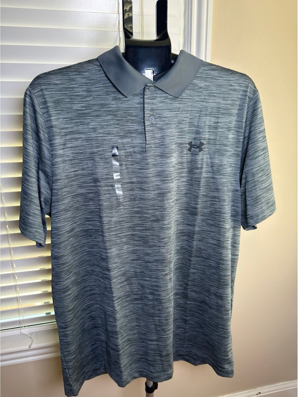 Under Armour Performance 3.0 Polo Shirt Mens Large Gray Heather Golf Golfing NWT